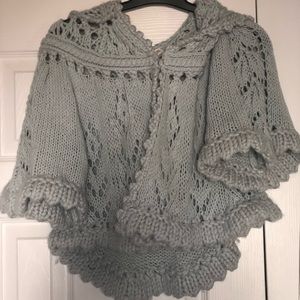 Anthropologie baby blue hooded sweater